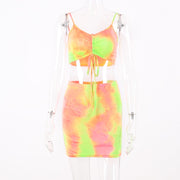 Spaghetti Strap Tie Dye Skirt Set