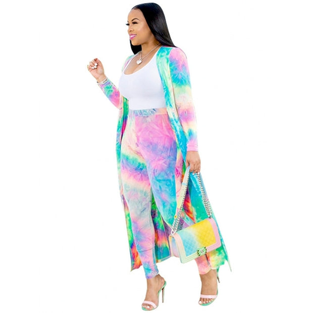 Colorful Elastic Coat & Pants Set