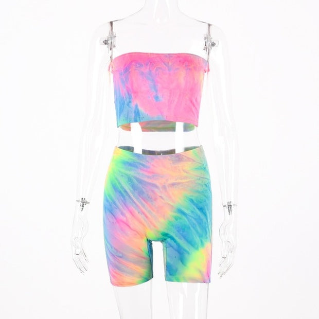 Sexy Tie Dye Two Piece Set