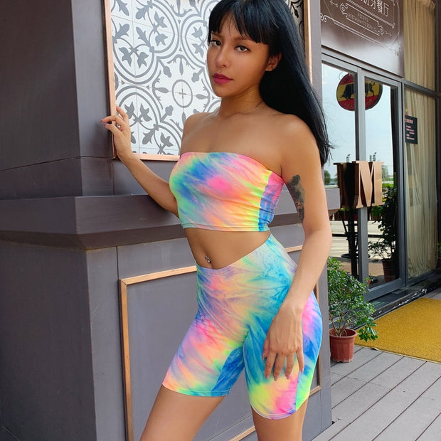 Sexy Tie Dye Two Piece Set