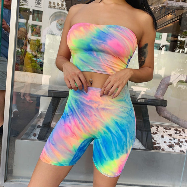 Sexy Tie Dye Two Piece Set